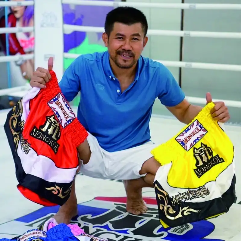 งานปักกางเกงมวย ปักอุปกรณ์มวย ปักนวมมวย ปักเสื้อมวย