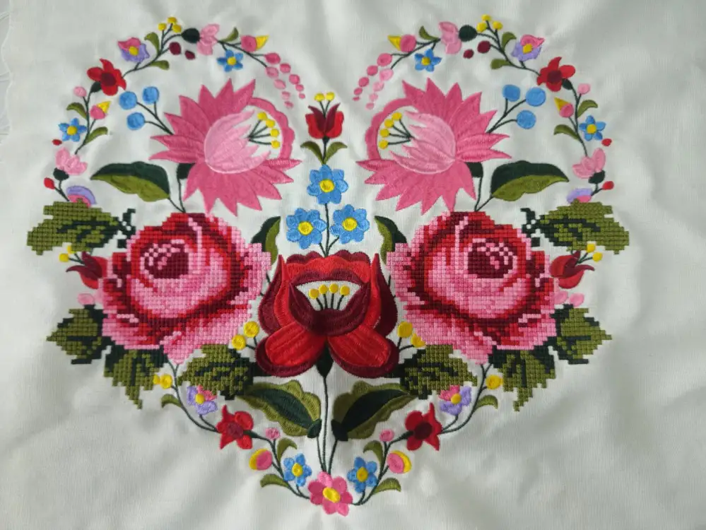 งานปักดอกไมอังการี่ ปักลายดอกไม้ครอสติช