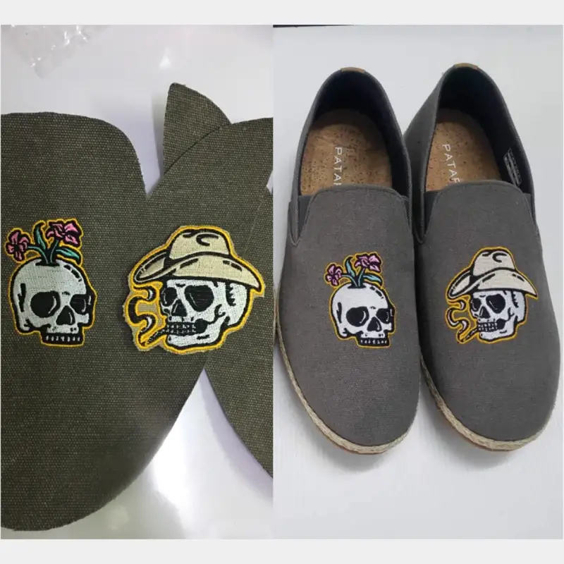 งานปักหนังรองเท้า ปักผ้าดิบ ปักหนัง ปักหนังแท้ ปักหนังเที่ยม ปักหลังกลับ ปักหนังพียู