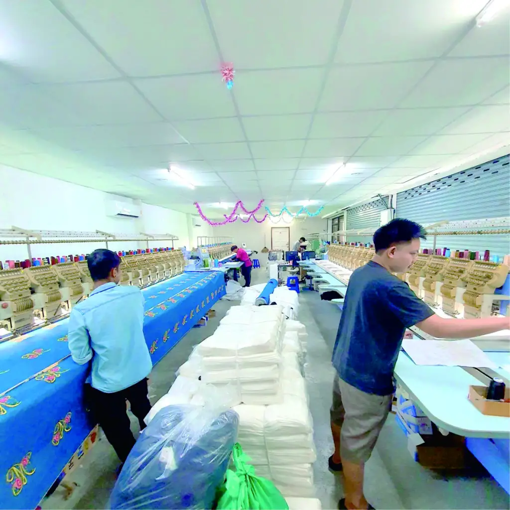 เครื่องปักคอมพิวเตอร์ เครื่องปักผ้า เครื่องจักรปักผ้า โรงปักเอสพีพั้น โรงปักย่าน บางนา เทพารักษ์