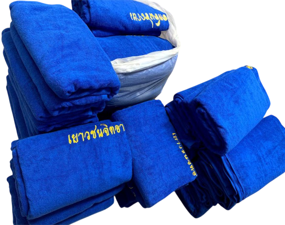 งานปักผ้าห่ม ปักผ้าขนหนู ปักผ้าเช็ดตัว ผ้าเช็ดตัวโรงแรม ปักโลโก้ผ้าเช็ดตัว ปักโลโก้ผ้าห่ม