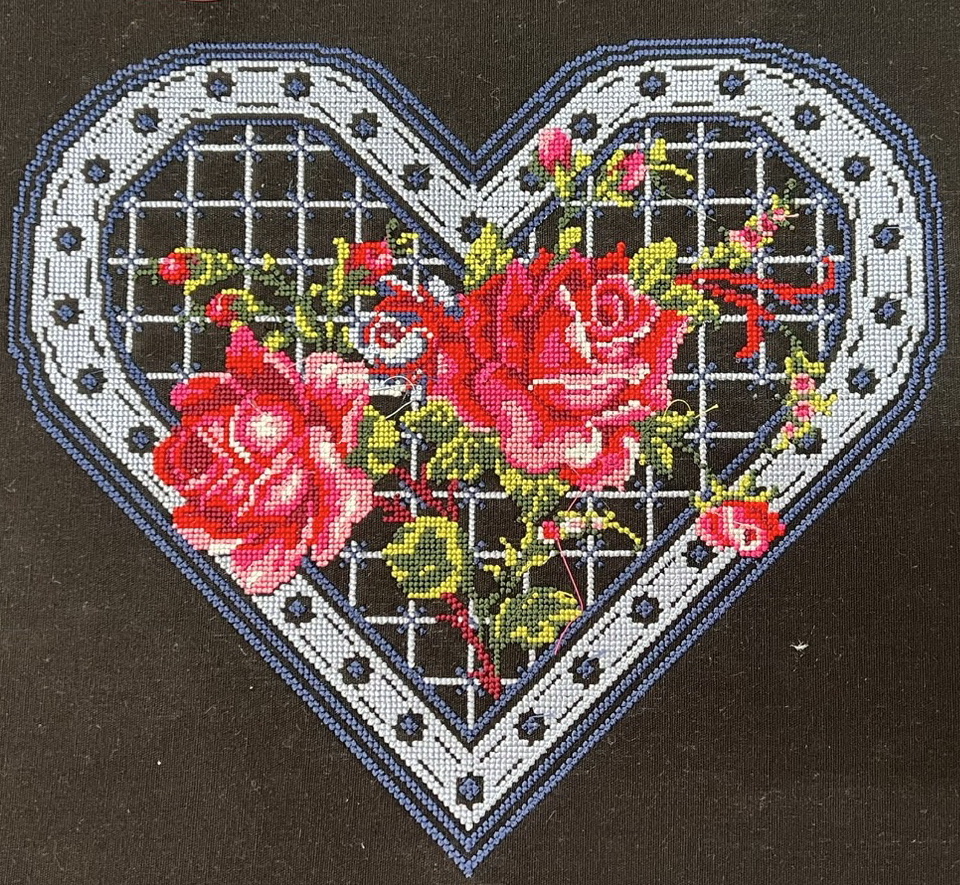 รับปักลายครอสติชบนผ้า  ปักดอกฮังการี่ ปักครอสติช รับปักครอบติช 